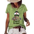 All American Nurse Messy Buns 4Th Of July Physical Therapist Women's Loose T-shirt Green