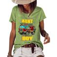 Aunt Of The Birthday Boy Matching Family Fireman Firetruck Women's Short Sleeve Loose T-shirt Green