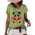 Cute Panda Bear Pandas Donut Sprinkles Women's Short Sleeve Loose T-shirt Green