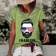 Womens Dad Life Sunglasses American Flag Fathers Day 4Th Of July Women's Loose T-shirt Green