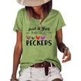 Just A Girl Who Loves Peckers 863 Shirt Women's Short Sleeve Loose T-shirt Green