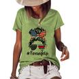 Mom Life And Fire Wife Firefighter Patriotic American Women's Short Sleeve Loose T-shirt Green