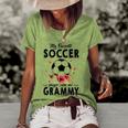 My Favorite Soccer Player Calls Me Grammy Flower Gift Women's Short Sleeve Loose T-shirt Green