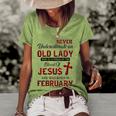 Never Underestimate An Old Lady Who Is Covered By February Women's Short Sleeve Loose T-shirt Green