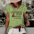 The Sun The Sand A Wine In My Hand Women's Short Sleeve Loose T-shirt Green