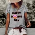 Donut Design For Women And Men - Happy Donut Day Women's Short Sleeve Loose T-shirt Grey