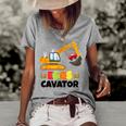 Excavator Shirts For Toddler Boys Girls Easter Eggs Cavator Women's Short Sleeve Loose T-shirt Grey