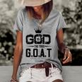 God Is The Greatest Of All Time GOAT Inspirational Women's Short Sleeve Loose T-shirt Grey
