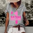 Hashtag Number One Mom Mothers Day Idea Mama Women Women's Short Sleeve Loose T-shirt Grey