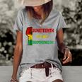 Juneteenth Is My Independence Day For Women Men Kids Vintage Women's Loose T-shirt Grey
