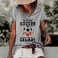 My Favorite Soccer Player Calls Me Grammy Flower Gift Women's Short Sleeve Loose T-shirt Grey