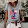 Oncology Nurse Rn 4Th Of July Independence Day American Flag Women's Loose T-shirt Grey