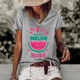 One In A Melon Mama Watermelon Funny Family Matching Mothers Day Women's Short Sleeve Loose T-shirt Grey