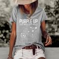 I Purple Up For Military Kids Soldier Dandelion Women's Loose T-shirt Grey