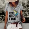 Reel Girl Fish Women's Short Sleeve Loose T-shirt Grey