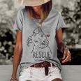 Rescue Dog Pitbull Rescue Mom Adopt Dont Shop Pittie Raglan Baseball Tee Women's Short Sleeve Loose T-shirt Grey