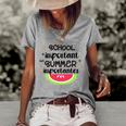 School Is Important But Summer Is Importanter Watermelon Design Women's Short Sleeve Loose T-shirt Grey