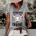 Simmer Down Cowboy Western Style Gift Women's Short Sleeve Loose T-shirt Grey