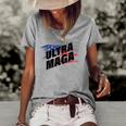 Womens Ultra Maga Pro American Pro Freedom Ultra-Maga Ultra Mega Pro Trump Women's Short Sleeve Loose T-shirt Grey