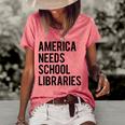 America Needs School Libraries Women's Short Sleeve Loose T-shirt Watermelon