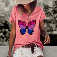 Butterfly With Colors Of The Bisexual Pride Flag Women's Short Sleeve Loose T-shirt Watermelon