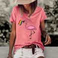 Flamingo Lgbt Flag Cool Gay Rights Supporters Gift Women's Short Sleeve Loose T-shirt Watermelon