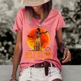 Funny Rhodesian Ridgeback Dog Halloween Happy Howl-O-Ween Women's Short Sleeve Loose T-shirt Watermelon