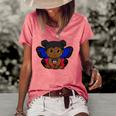 Haiti Haitian Love Flag Princess Girl Kid Wings Butterfly Women's Short Sleeve Loose T-shirt Watermelon