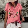 One Lucky Boy Funny St Patrick Day Women's Short Sleeve Loose T-shirt Watermelon