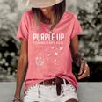 I Purple Up For Military Kids Soldier Dandelion Women's Loose T-shirt Watermelon