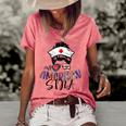 Stna All American Nurse Messy Buns Hair 4Th Of July Day Usa Women's Loose T-shirt Watermelon