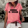 Vodka Is Vegan | Funny Drink Alcohol Women's Short Sleeve Loose T-shirt Watermelon
