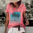 Womens Boca Raton Florida Souvenirs Fl Palm Tree Vintage Women's Short Sleeve Loose T-shirt Watermelon