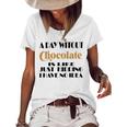 A Day Without Chocolate Is Like Just Kidding I Have No Idea Funny Quotes Gift For Chocolate Lovers Women's Short Sleeve Loose T-shirt White