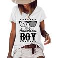 All American Boy 4Th Of July Boys Kids Sunglasses Family Women's Short Sleeve Loose T-shirt White