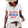 All American Girl 4Th Of July Girls Kids Sunglasses Family Women's Short Sleeve Loose T-shirt White