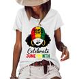 Celebrate Junenth 1865 Black Girl Magic Melanin Women Women's Short Sleeve Loose T-shirt White