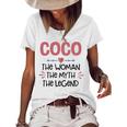 Coco Grandma Coco The Woman The Myth The Legend Women's Loose T-shirt White