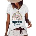 Cute Rainbow Field Squad Last Day Of School Field Leopard Women's Short Sleeve Loose T-shirt White