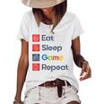 Eat Sleep Game Repeat Women's Short Sleeve Loose T-shirt White