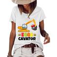 Excavator Shirts For Toddler Boys Girls Easter Eggs Cavator Women's Short Sleeve Loose T-shirt White