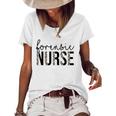 Forensic Nurse Life Nursing School Nurse Squad Gifts Raglan Baseball Tee Women's Short Sleeve Loose T-shirt White