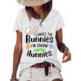 Forget The Bunnies Im Chasing Hunnies Funny Boys Easter Gift Women's Short Sleeve Loose T-shirt White