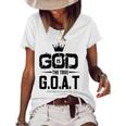 God Is The Greatest Of All Time GOAT Inspirational Women's Short Sleeve Loose T-shirt White