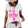 Hashtag Number One Mom Mothers Day Idea Mama Women Women's Short Sleeve Loose T-shirt White