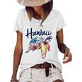 Hawaii Sea Turtle Hawaiian Floral Matching Family Vacation Women's Short Sleeve Loose T-shirt White