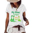 Kids My Mimi And Papa Love Me Dinosaur Grandson Women's Short Sleeve Loose T-shirt White