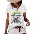 Lgbtq July 4Th American Flag Rainbow Proud Veteran Women's Short Sleeve Loose T-shirt White