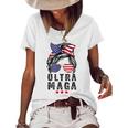 Pro Trump Ultra Mega Messy Bun V2 Women's Short Sleeve Loose T-shirt White