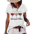 Red Wine & Blue 4Th Of July Wine Red White Blue Wine Glasses V2 Women's Short Sleeve Loose T-shirt White